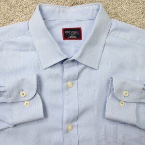 UNTUCKit Kvint Shirt Men XL Blue Slim Fit 100% Cotton Long Sleeve Button X-large
